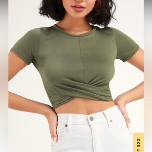 Lulus Olive Green Crop Top